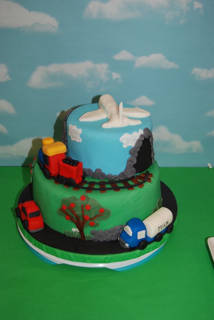 Transportation Birthday Cake