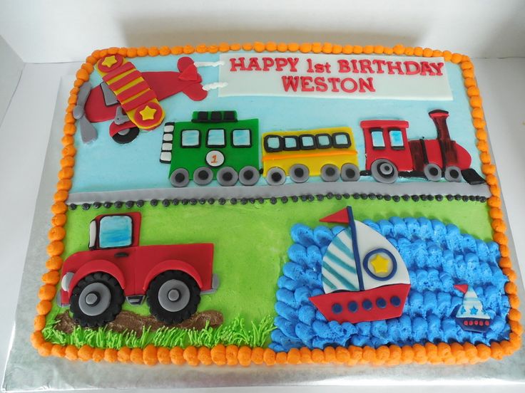 Transportation Party Birthday Cake