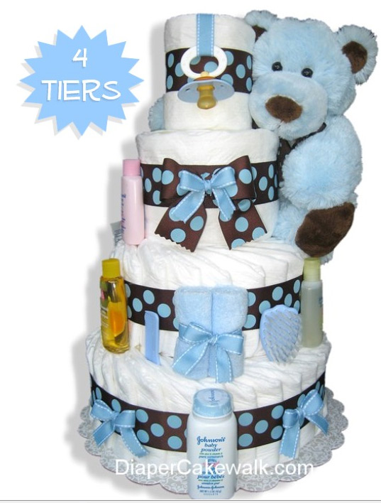 7 Photos of Different Diaper Cakes For A Baby Shower