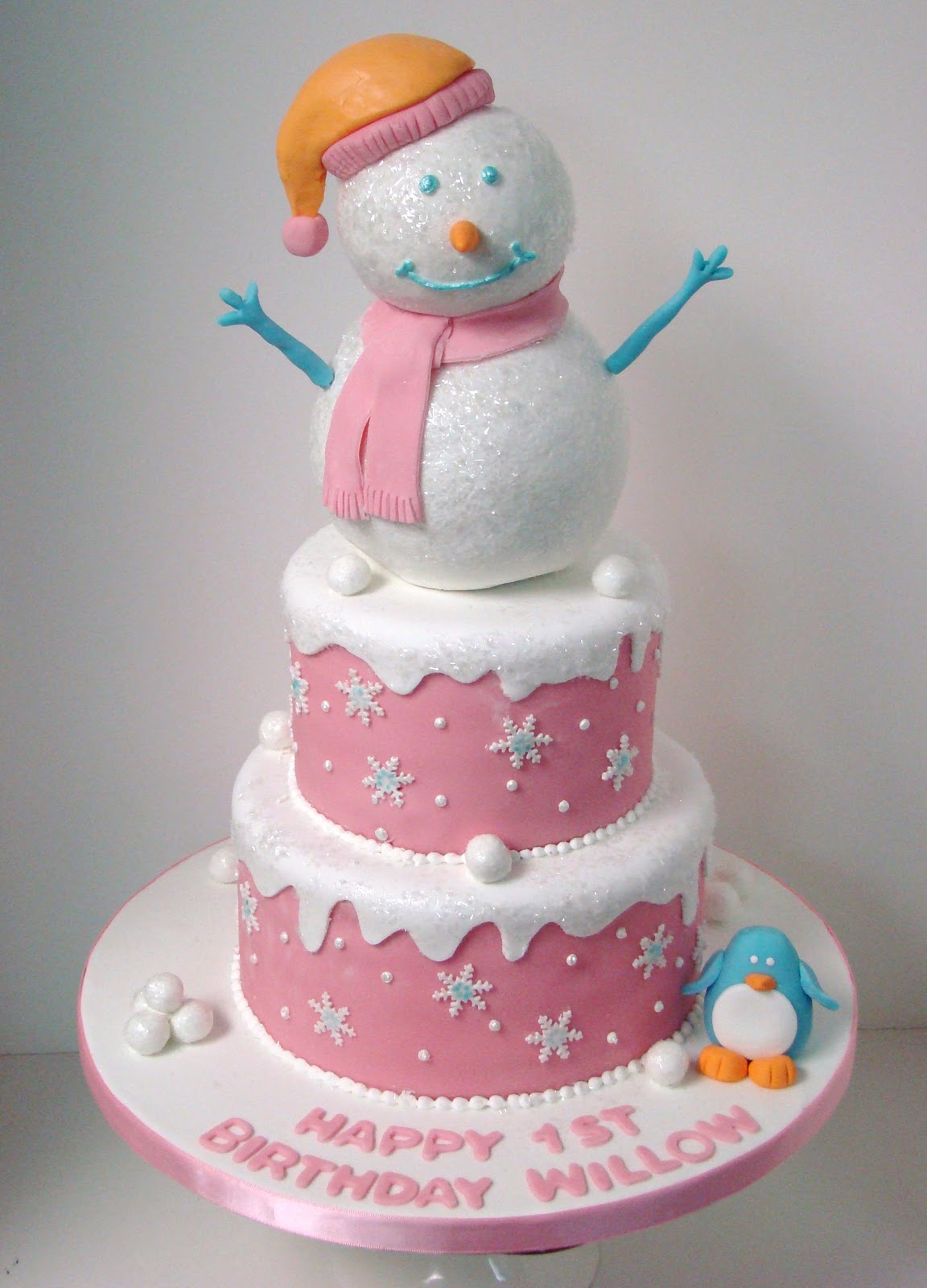 12 Photos of Winter Wonderland First Birthday Cakes For Girls