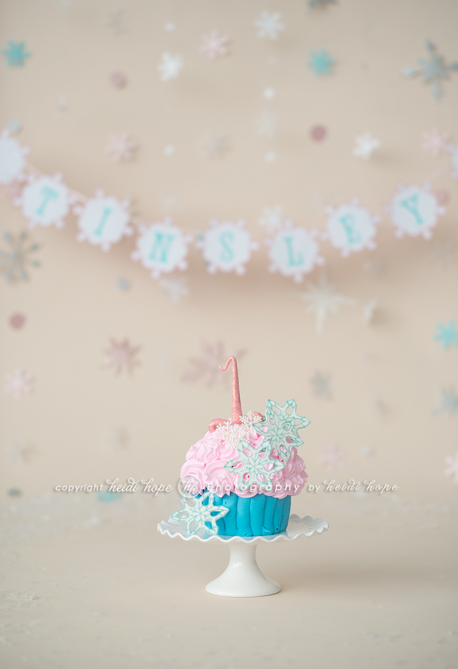 Winter Wonderland First Birthday Smash Cake