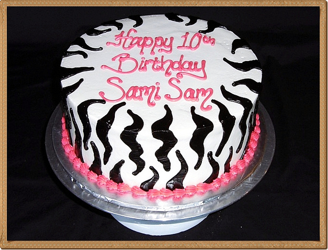 Zebra Buttercream Birthday Cake