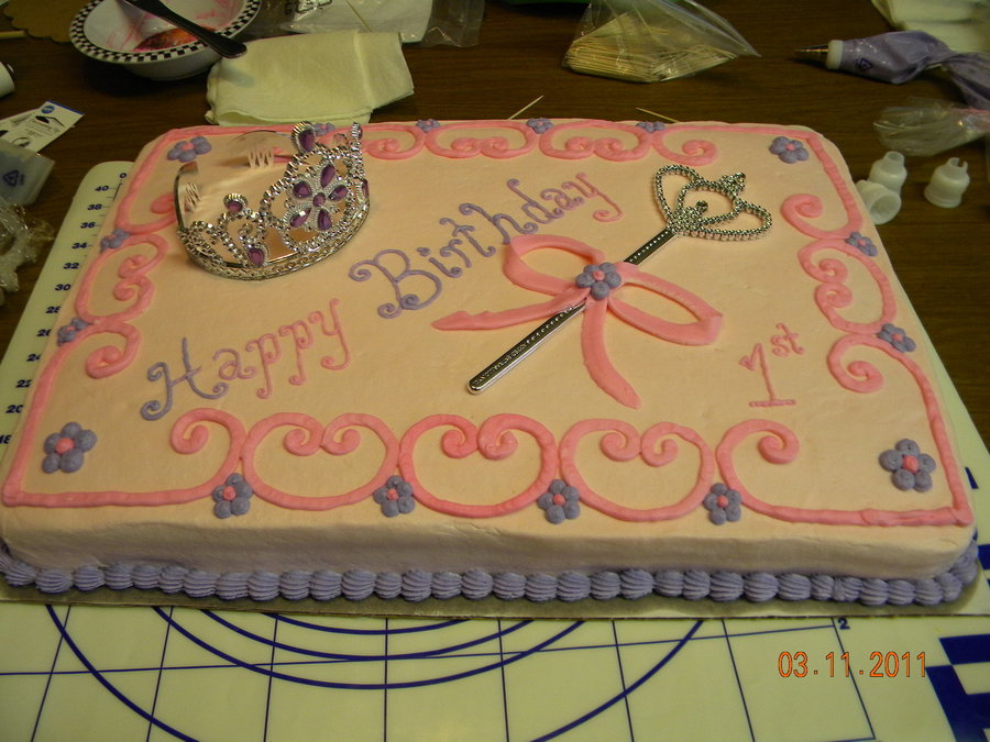 1st Birthday Princess Sheet Cake