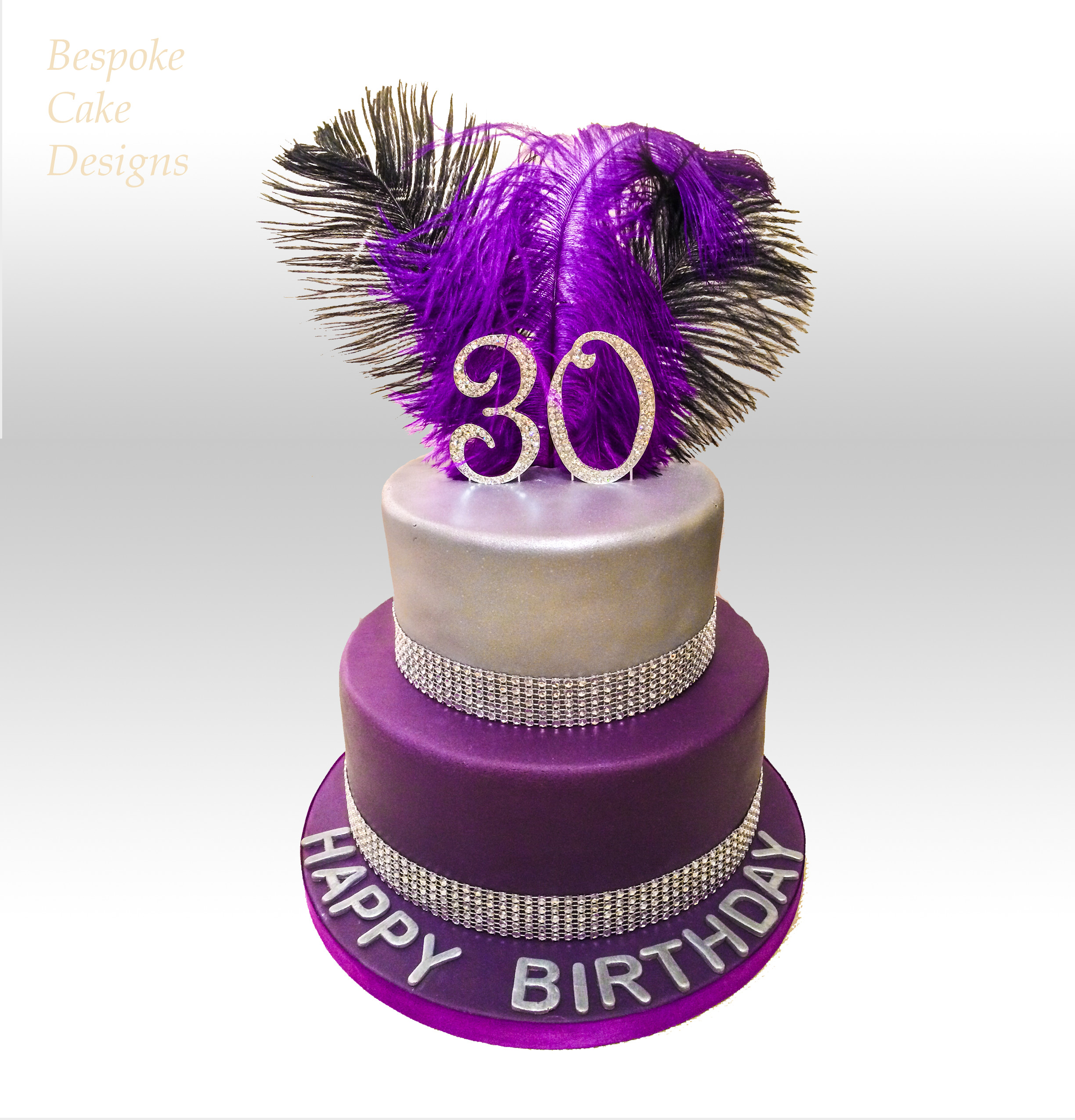 2 Tier Purple Birthday Cake