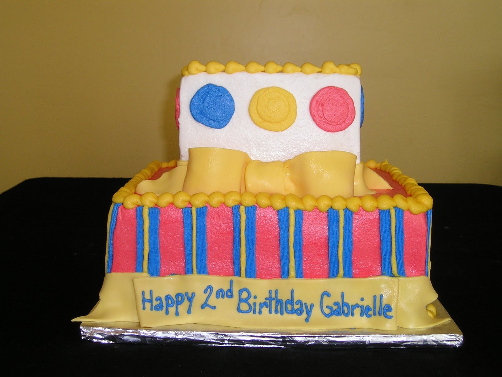 2 Tier Square Birthday Cakes