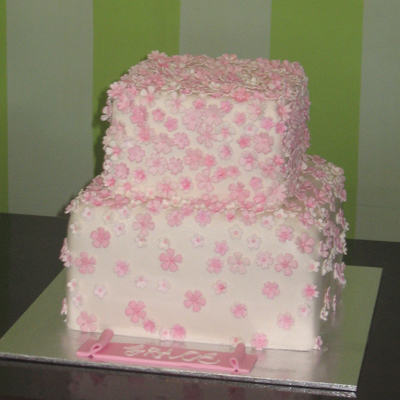 2 Tier Square Wedding Cake