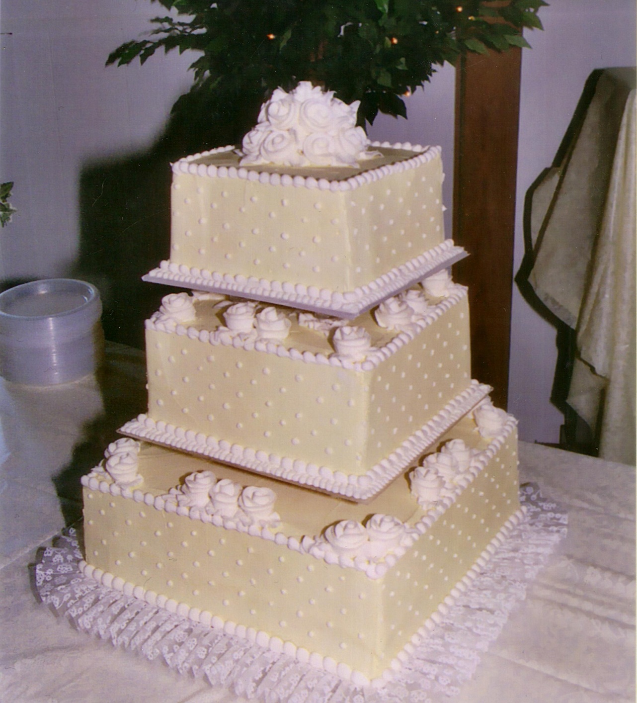 2 Tier Square Wedding Cake