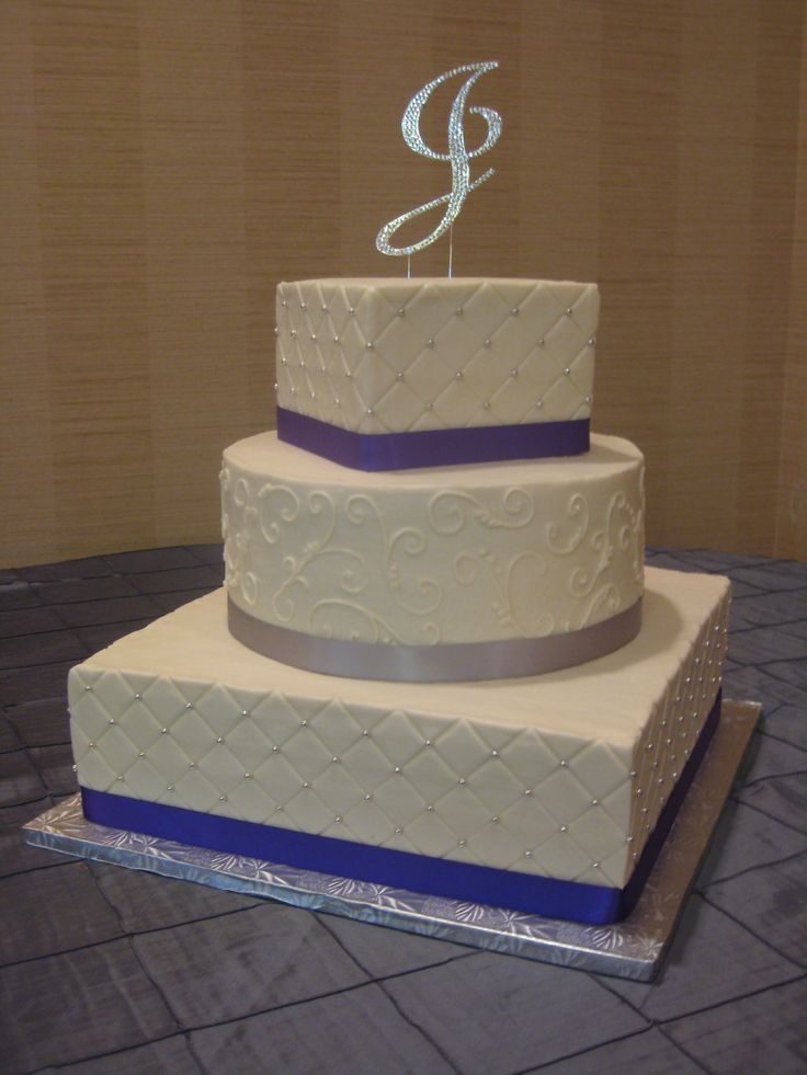 3 Tier Square Wedding Cake