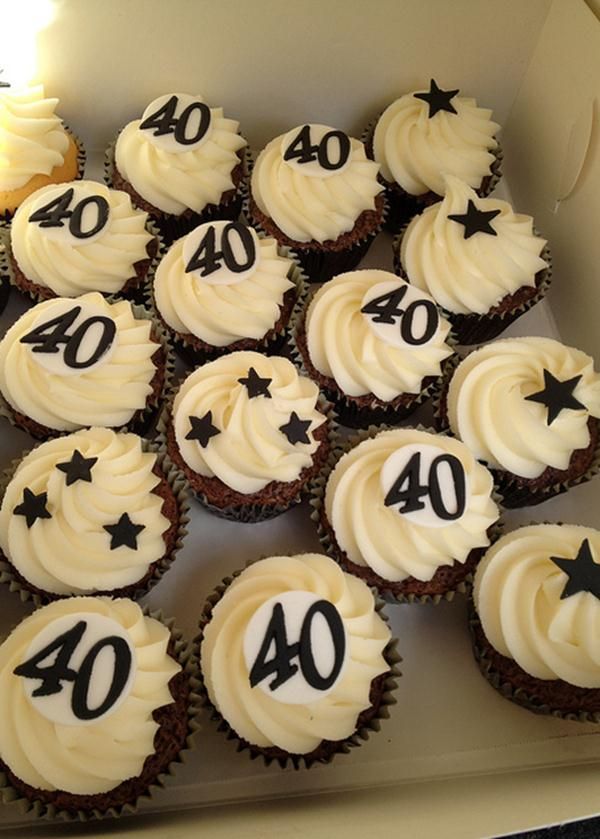 40th Birthday Cupcake Cake Ideas for Men