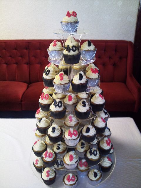 40th Birthday Cupcake Tower