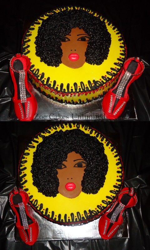 70s Afro Birthday Cake