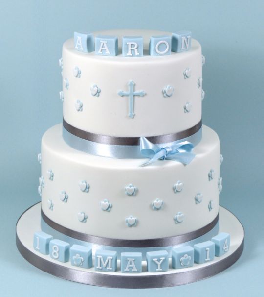 Baby Baptism Boys Christening Cake