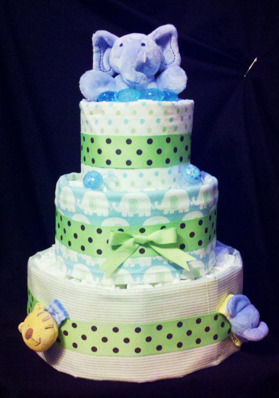 Baby Boy Elephant Diaper Cake