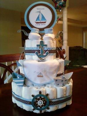 Baby Boy Nautical Diaper Cake