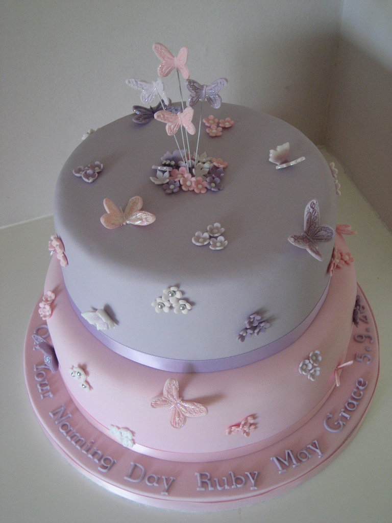 Baby Girl Christening Cake