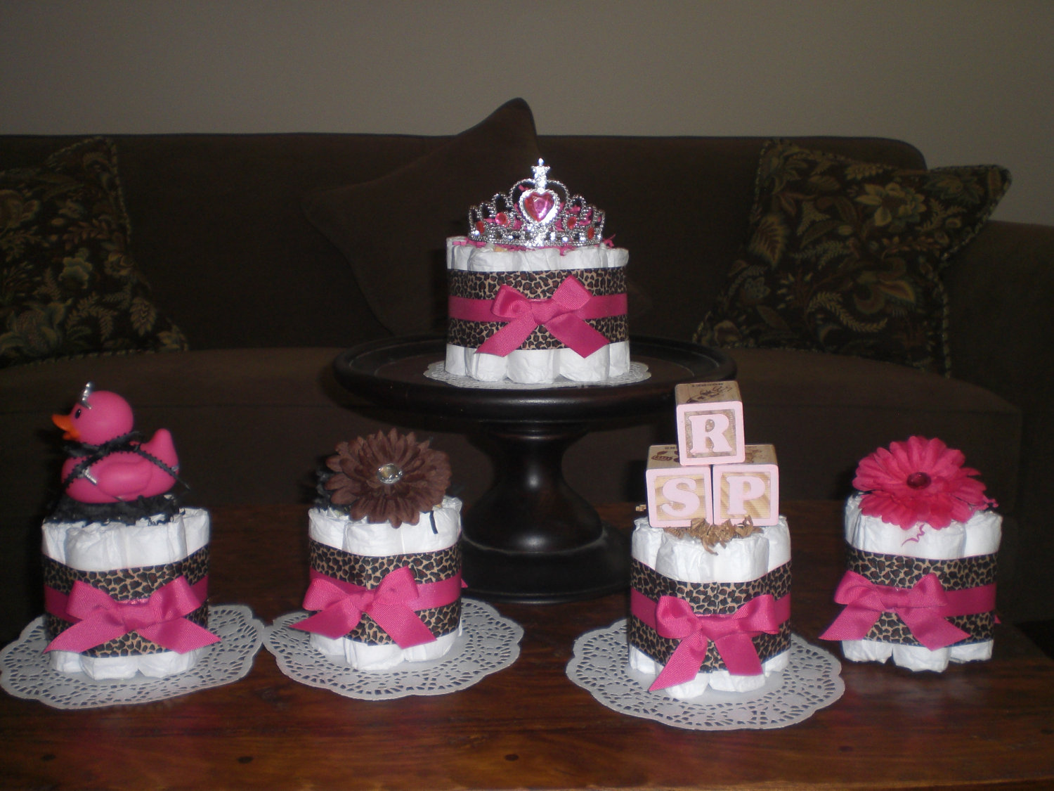 Baby Shower Mini Diaper Cake Centerpiece