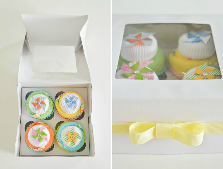 Baby Shower Washcloth Cupcakes