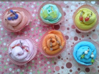 Baby Shower Washcloth Cupcakes