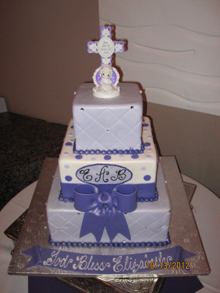 Baptism Cake Purple