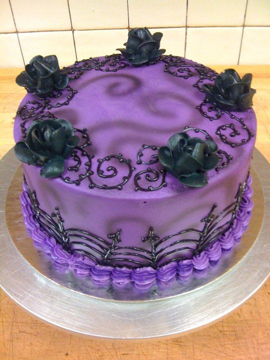 Black and Purple Cake