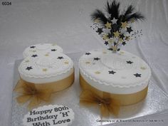 Black White Gold Number Cakes