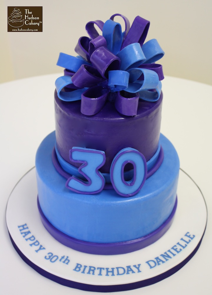 Blue and Purple Birthday Cake