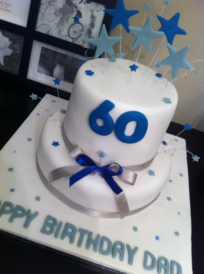 Blue and White Birthday Cake for Man