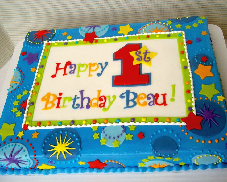 Boys First Birthday Sheet Cake