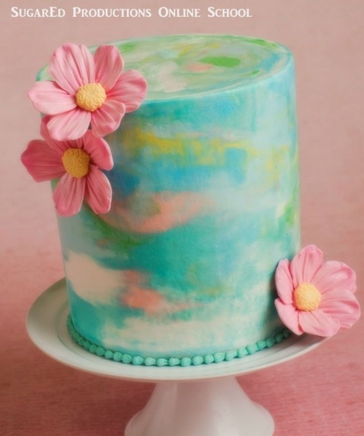 Buttercream-Watercolor-Cake