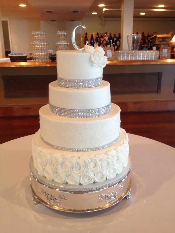 Buttercream Wedding Cake with Bling