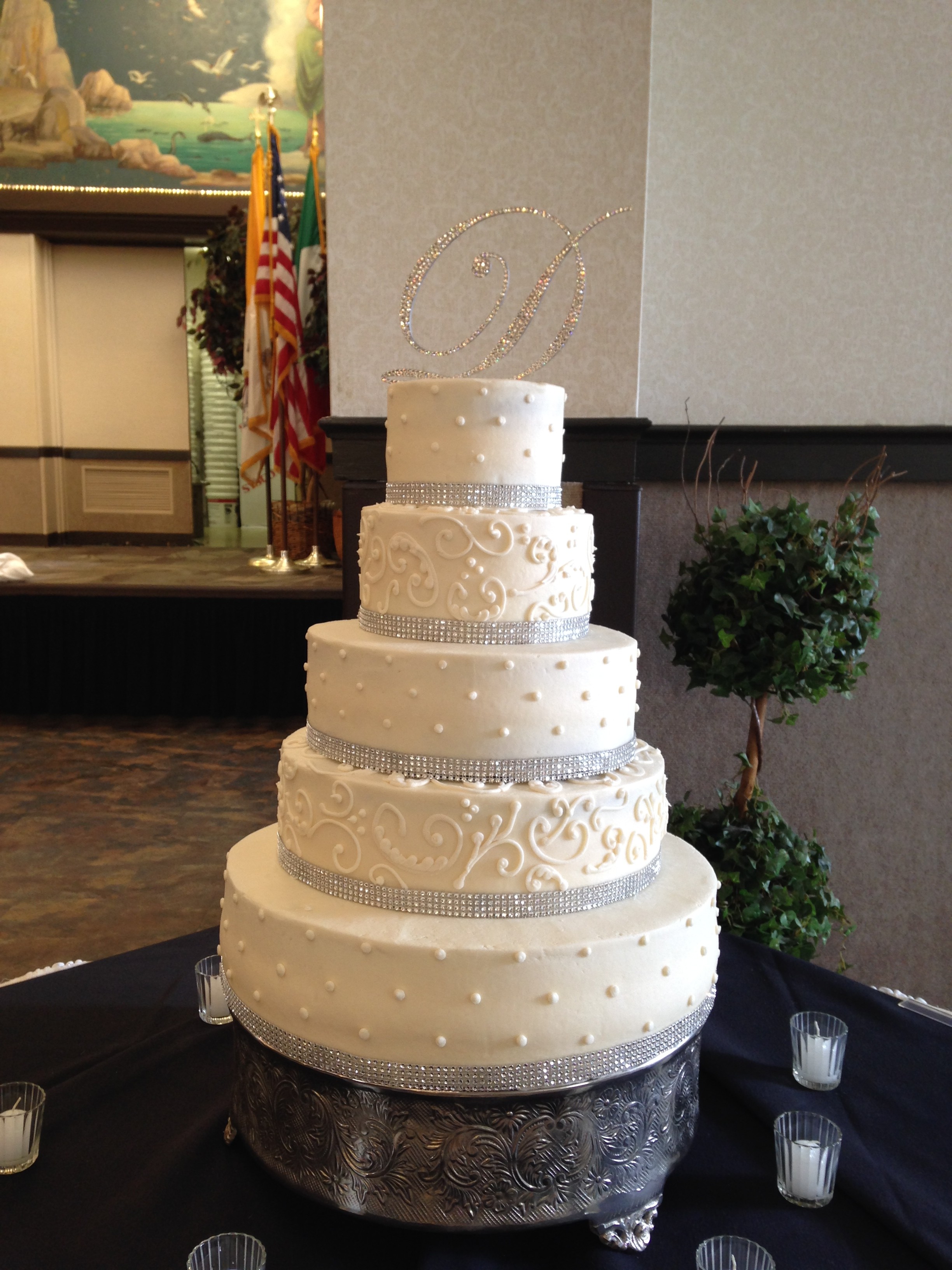 Buttercream Wedding Cake with Ribbon