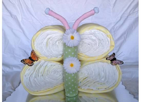 Butterfly-Shaped Diaper Cake