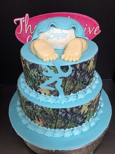 Camo Baby Shower Cake