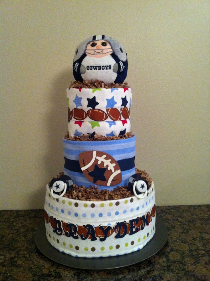 Dallas Cowboys Baby Shower Diaper Cake