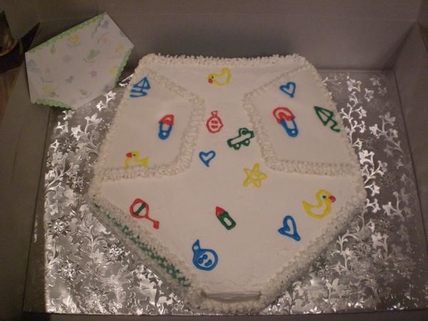 Diaper Shaped Baby Shower Cake