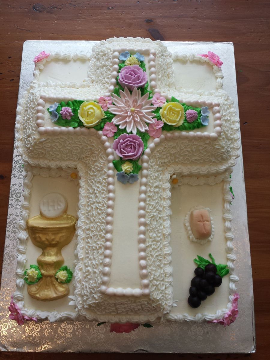 First Communion Cross Cakes for Girls