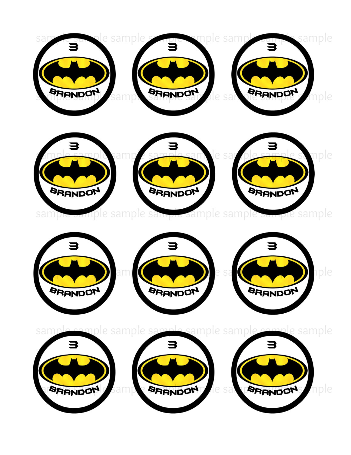 Free Printable Batman Cupcake Toppers