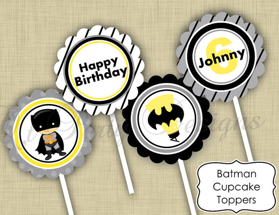 Free Printable Batman Cupcake Toppers