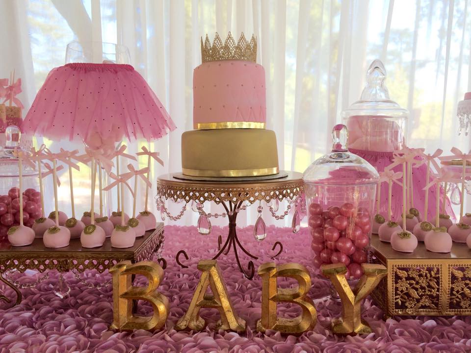 Gold and Pink Baby Shower Decorations Ideas