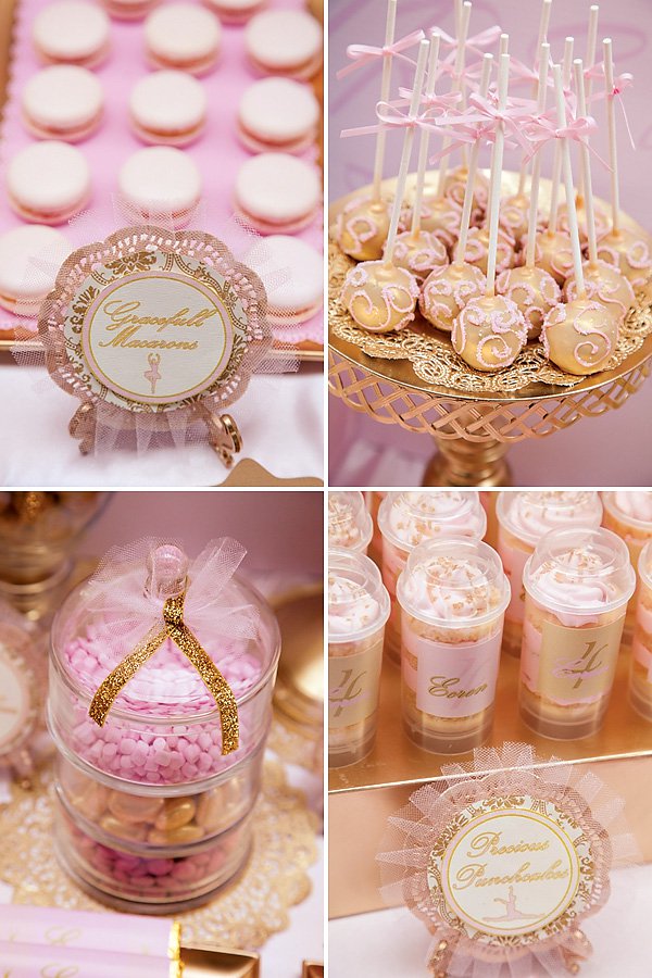 Gold and Pink Ballerina Birthday Party