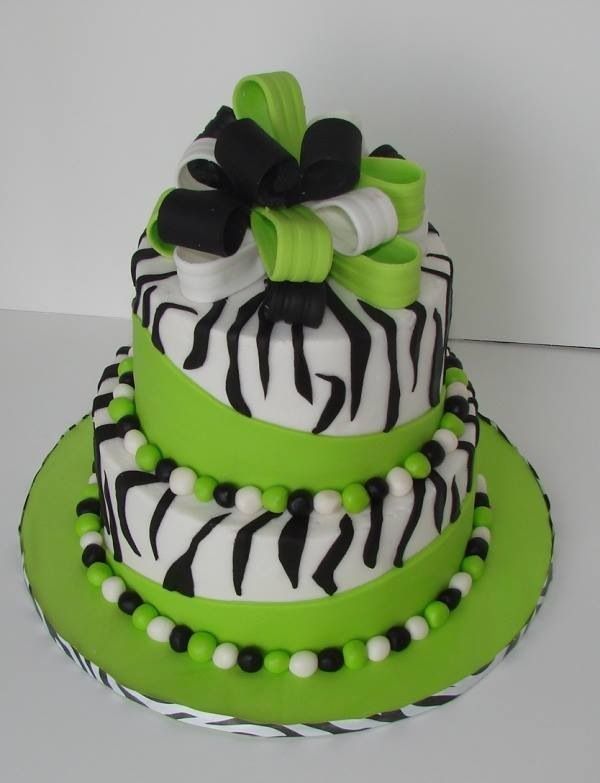 Green and Black Zebra Cake