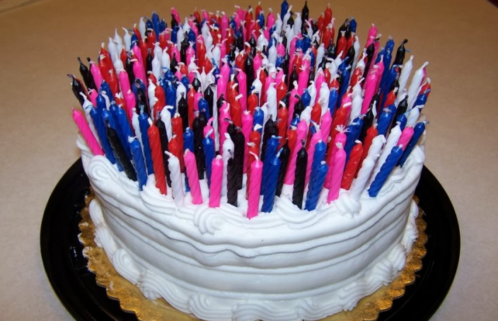 Happy Birthday Cake with Lots Candles