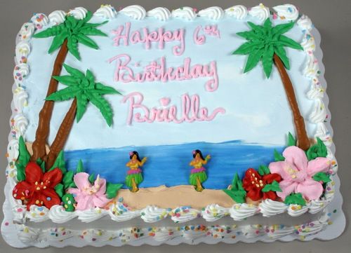 Hawaiian Themed Sheet Birthday Cake