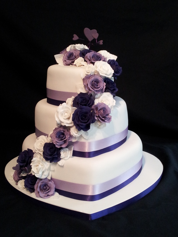 Heart Shaped Wedding Cake with Roses