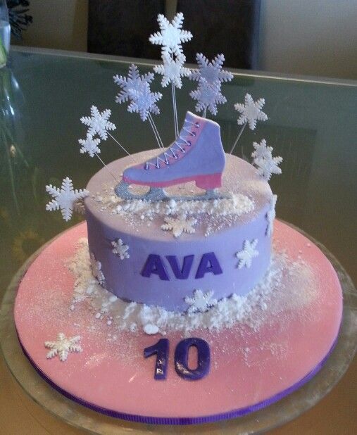 Ice Skating Theme Birthday Cake