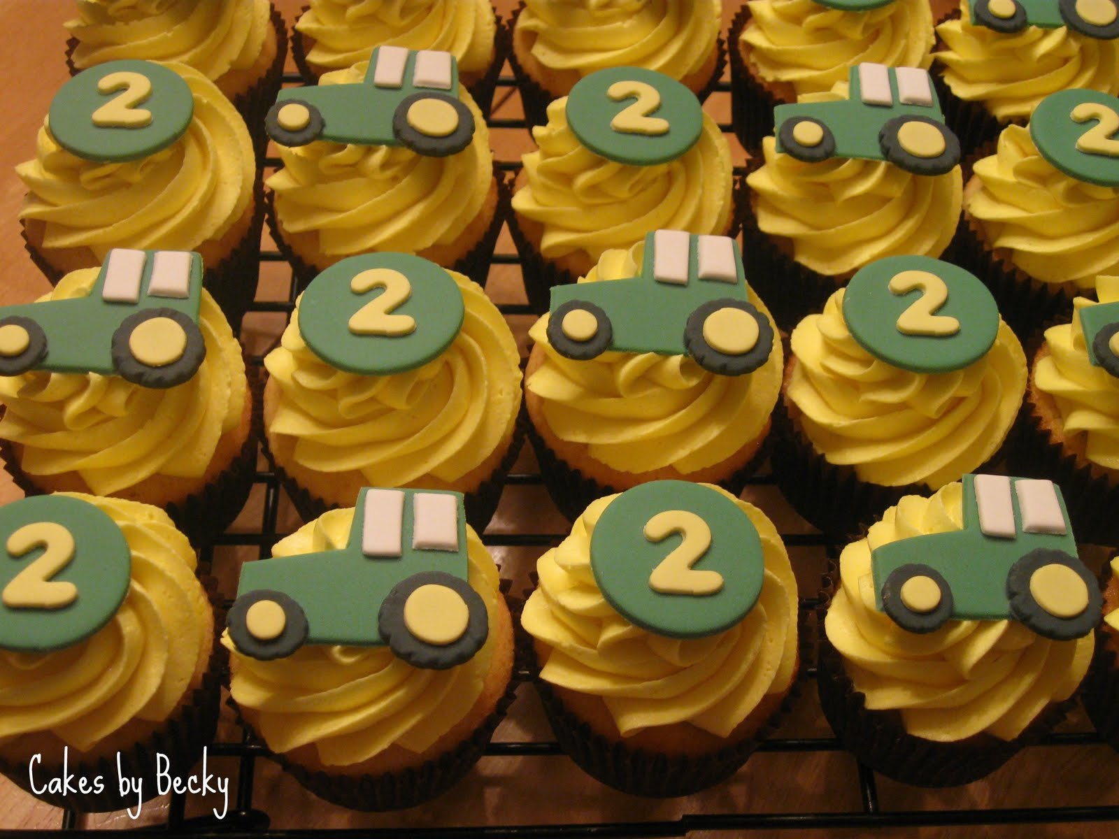 John Deere Birthday Cake and Cupcakes