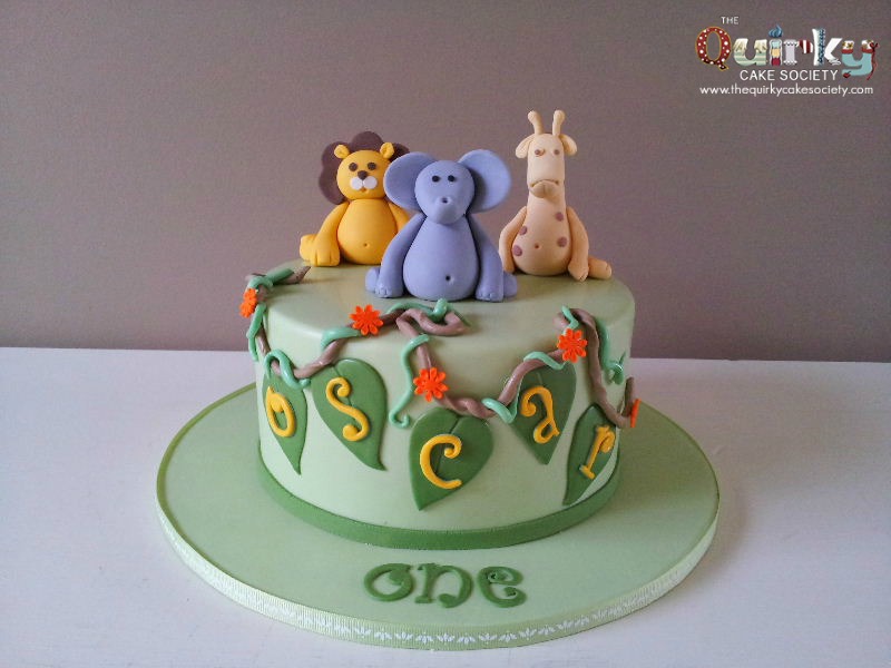 Jungle Animal Birthday Cake