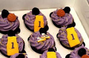 Lakers Basketball Cupcakes