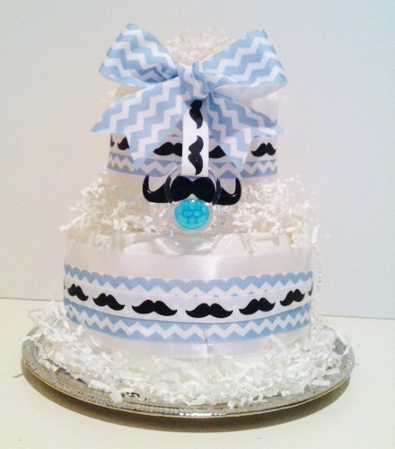 Little Man Mustache Diaper Cake