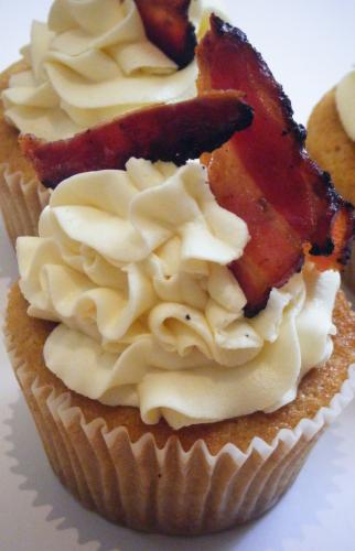 Maple Pancake Cupcake with Bacon